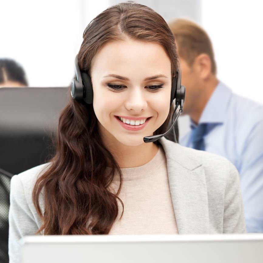 Smiling Support Representative on Headset